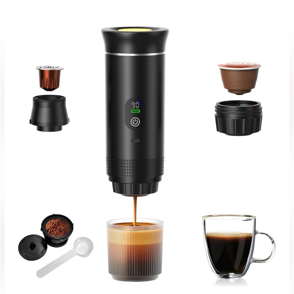 New Portable Espresso Coffee Maker for Travel & Camping/Black
